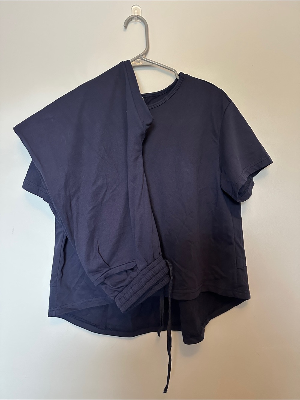 Navy Cotton Short Sleeve Top with Matching Joggers Set Med